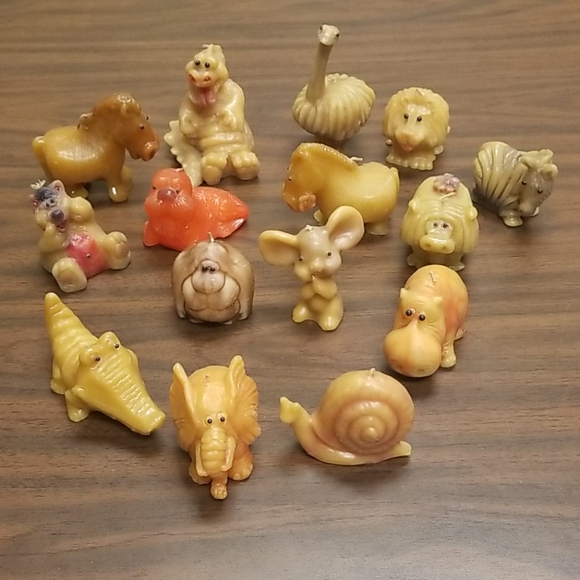 Vintage Bundle of Animal Shaped Candles Set of 15